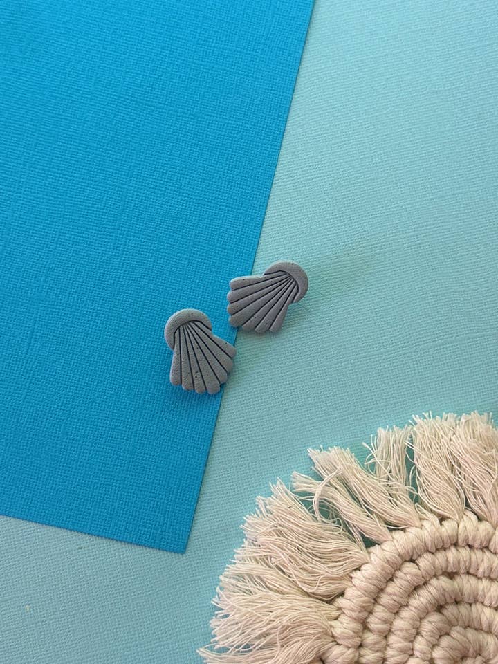 Karen Stud in Turquoise Granite | Polymer Clay Earrings for wholesale by Easy Peasy Cutters