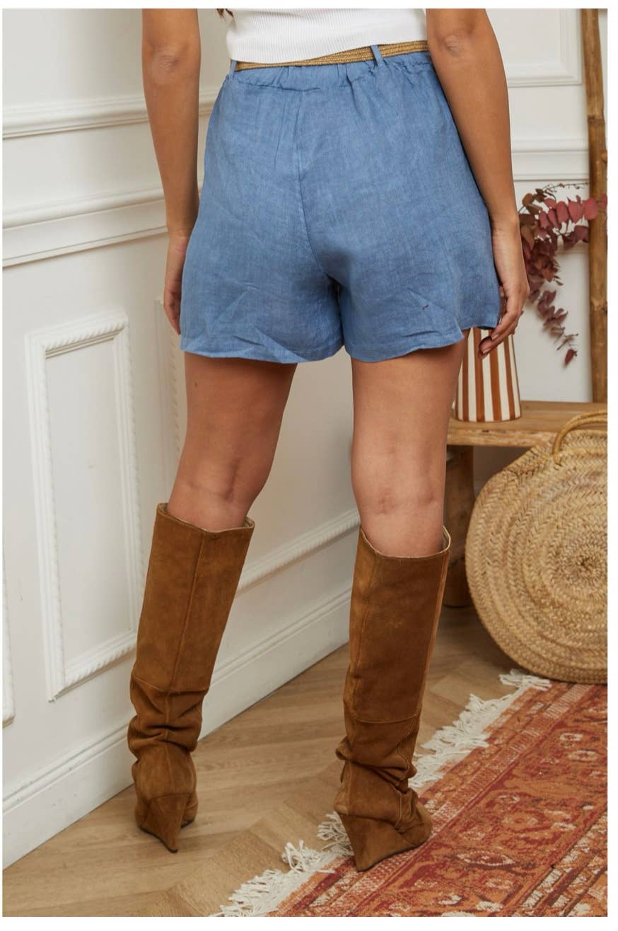 LÉA & LUC – wholesale Shorts – Dam – Shorts i 100 % linne med bälte REF. 505749