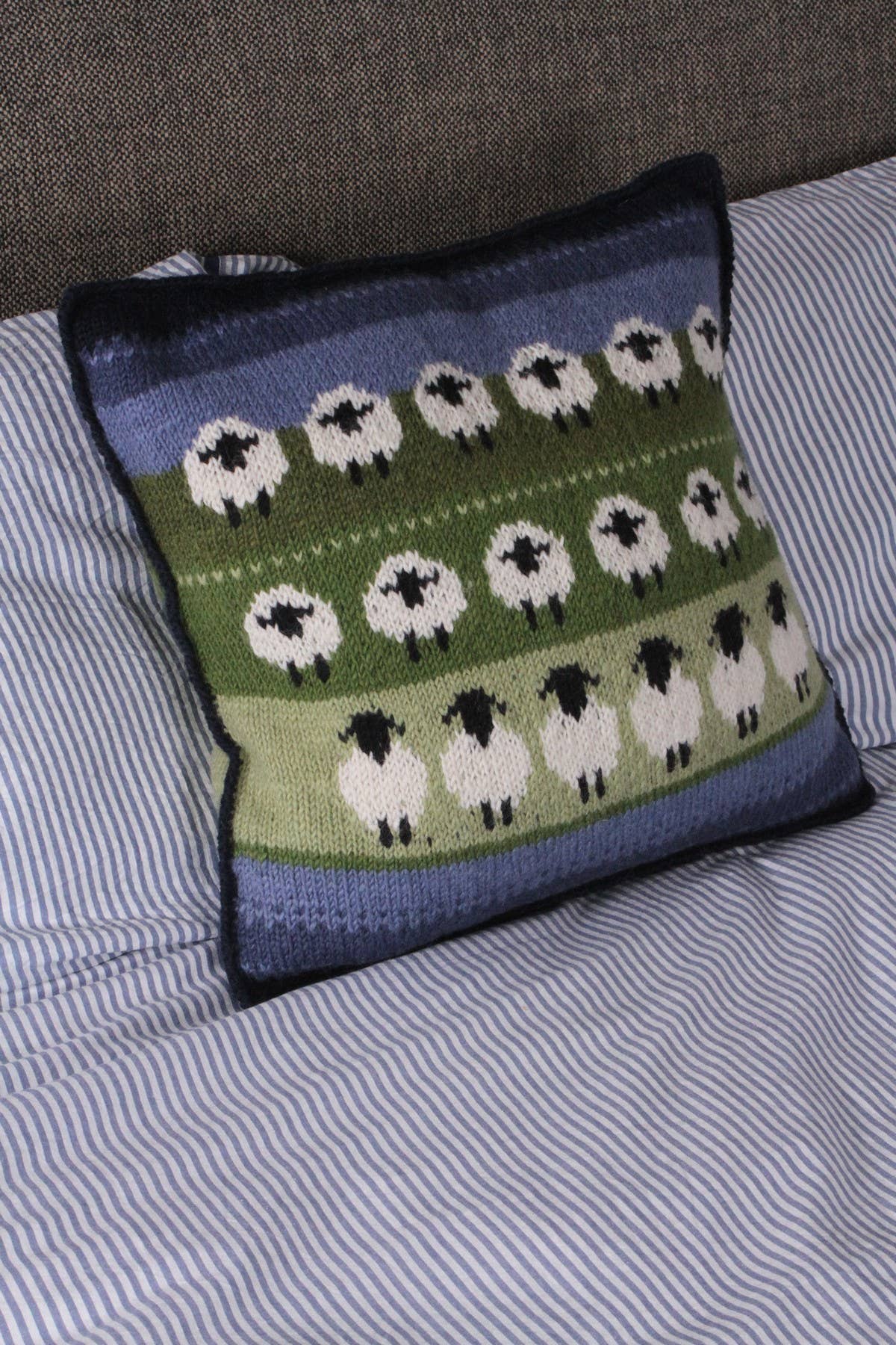 One Colour Flock of Sheep - Knitted Wool White Sheep Cushion Cover for wholesale on Faire5