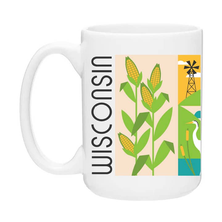 Tasses à café en céramique | Scènes carrées WI Wrap pour la vente par Creative Compass