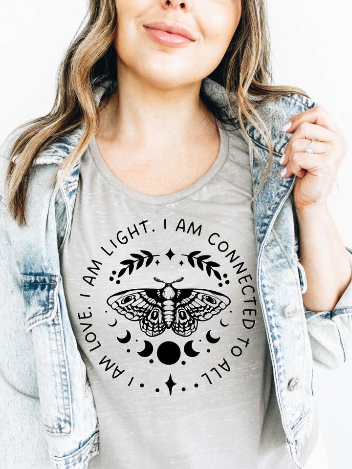 Positive Affirmation Moon Moth Womens Muscle Tank for wholesale by Violet Lotus