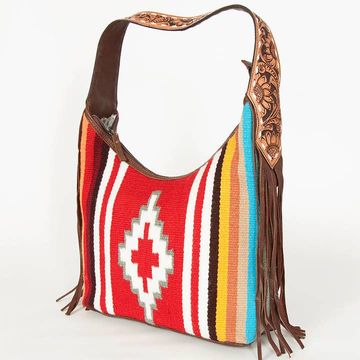 LC-ADBGA212 American Darling Hobo Bag Saddle Blanket with Tooled Leather & Fringe for wholesale by LS Western