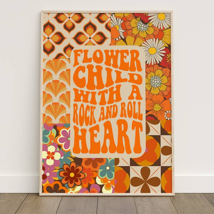 GiGi Thomas Designs - Venta al por mayor Ilustración - Niño de flores con estampado de corazón de rock and roll2