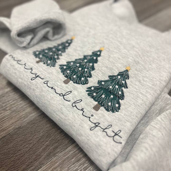 Merry and Bright Christmas Tree Crewneck and other Purchase Wholesale crewneck sweaters. Free Returns & Net 60 Terms on Faire trending on Faire.