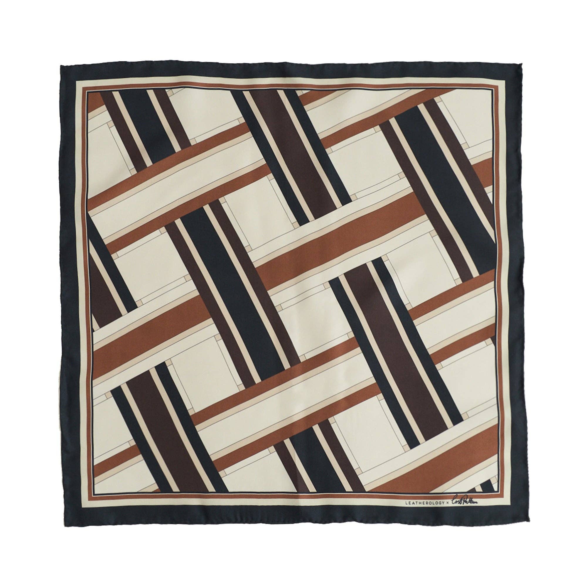 Lost Pattern NYC - Wholesale Scarf - Unisex - Lost Pattern x Leatherology Silk Square Scarf5