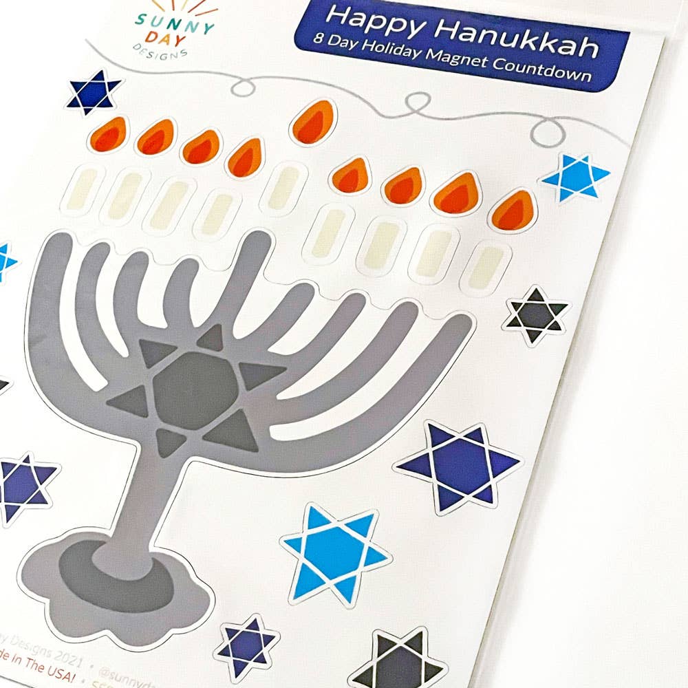 Sunny Day Designs - Wholesale Magnet - Happy Hanukkah Jewish Holiday Magnet Set Countdown Menorah3