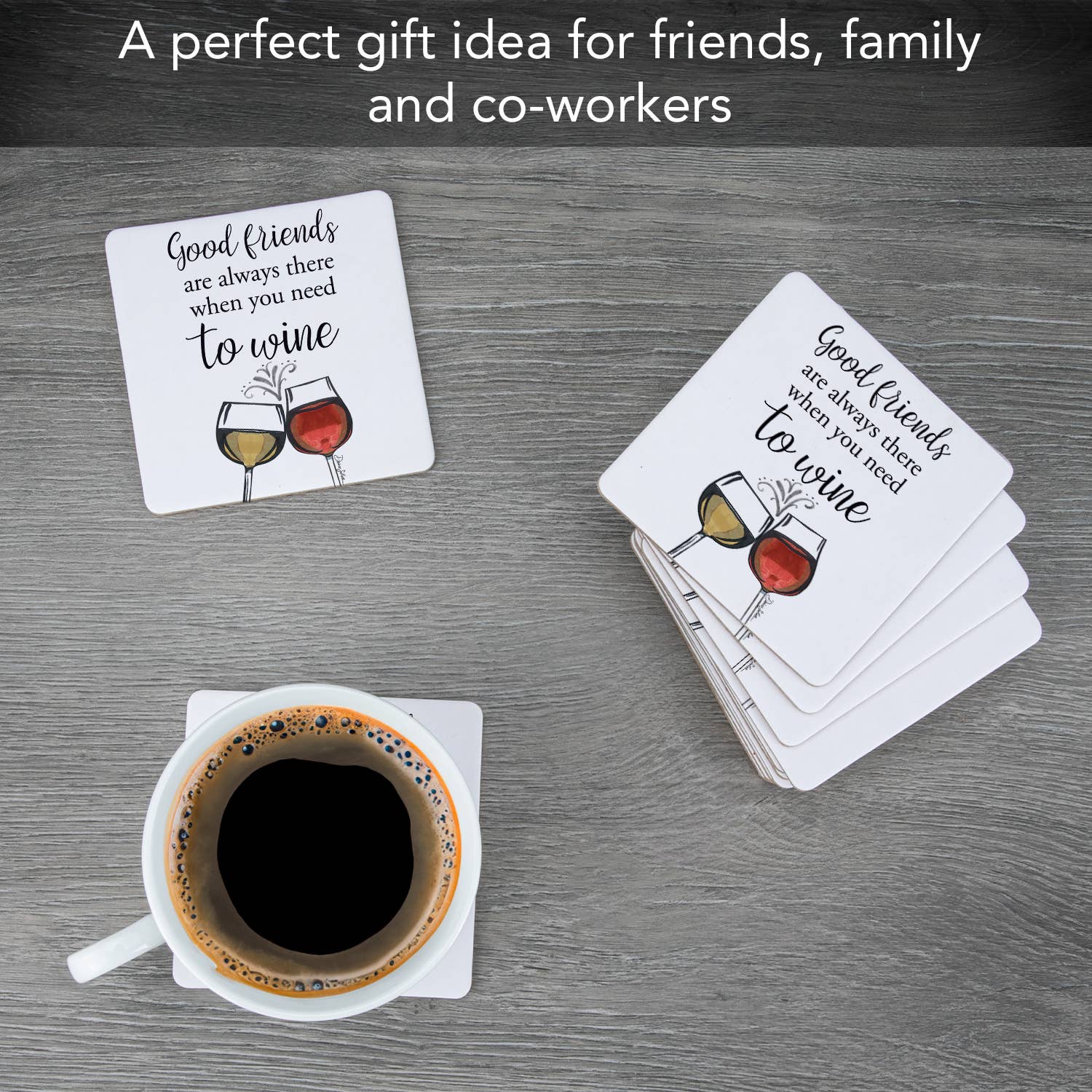 CounterArt/Highland Home/Thirstystone – Großhandel Untersetzer – Baruntersetzer aus Papier mit Korkrückseite „Good Friends“3