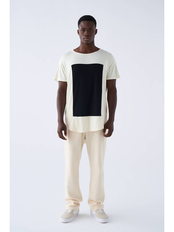 Pitagora - Vendita all'ingrosso Maglietta - Unisex - Maglietta Quadrilateral Bianco Nero1