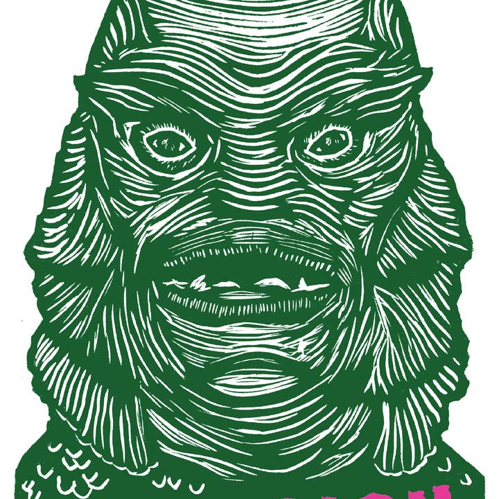 Pixel Palmer - Wholesale Everyday Greeting Card - LOVESICK Creature From the Black Lagoon - Greeting Card w/ envelope, blank inside 5x7"