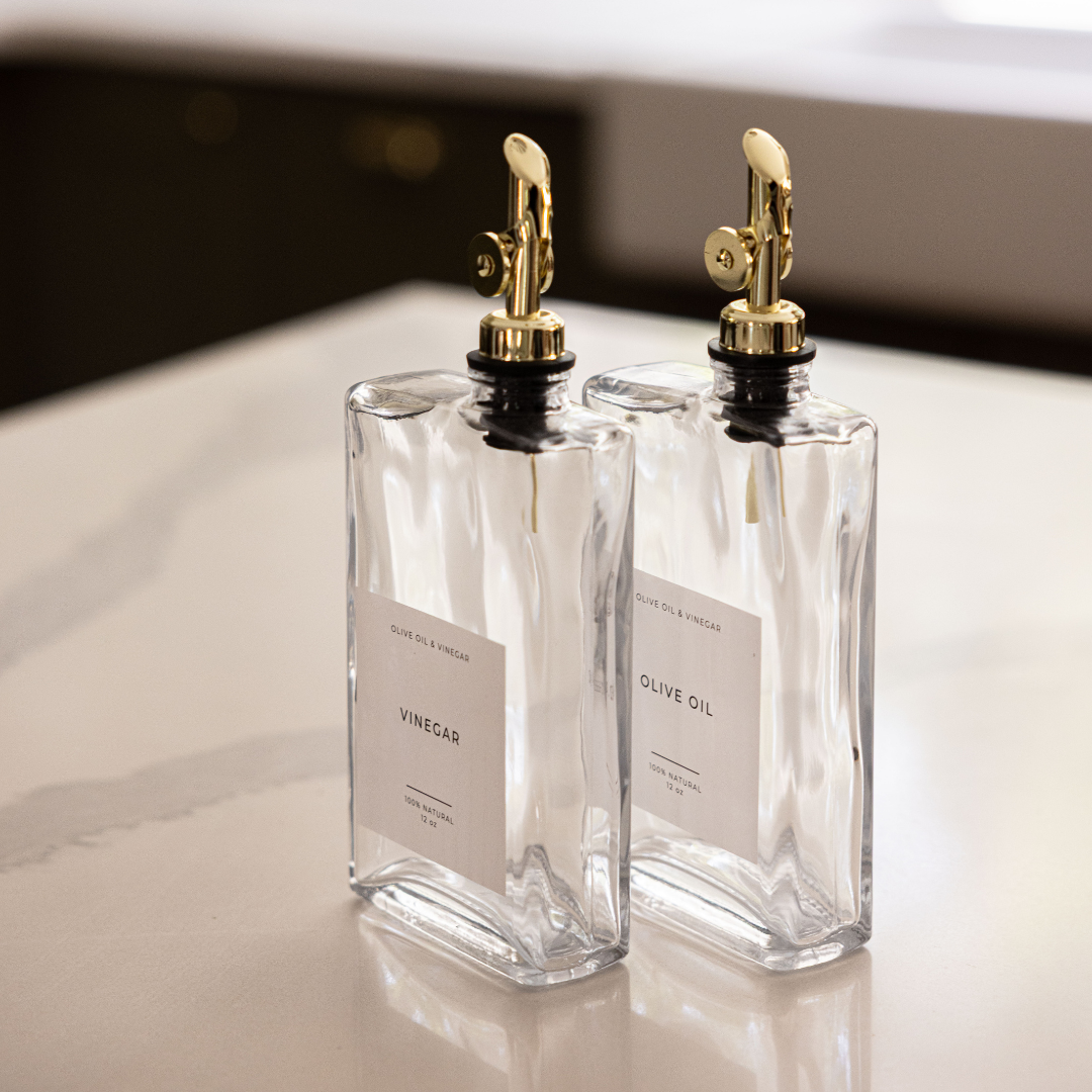 Luxe B Co - Wholesale Oil/vinegar dispenser - Olive Oil & Vinegar Rectangle Glass Dispenser Bottles1