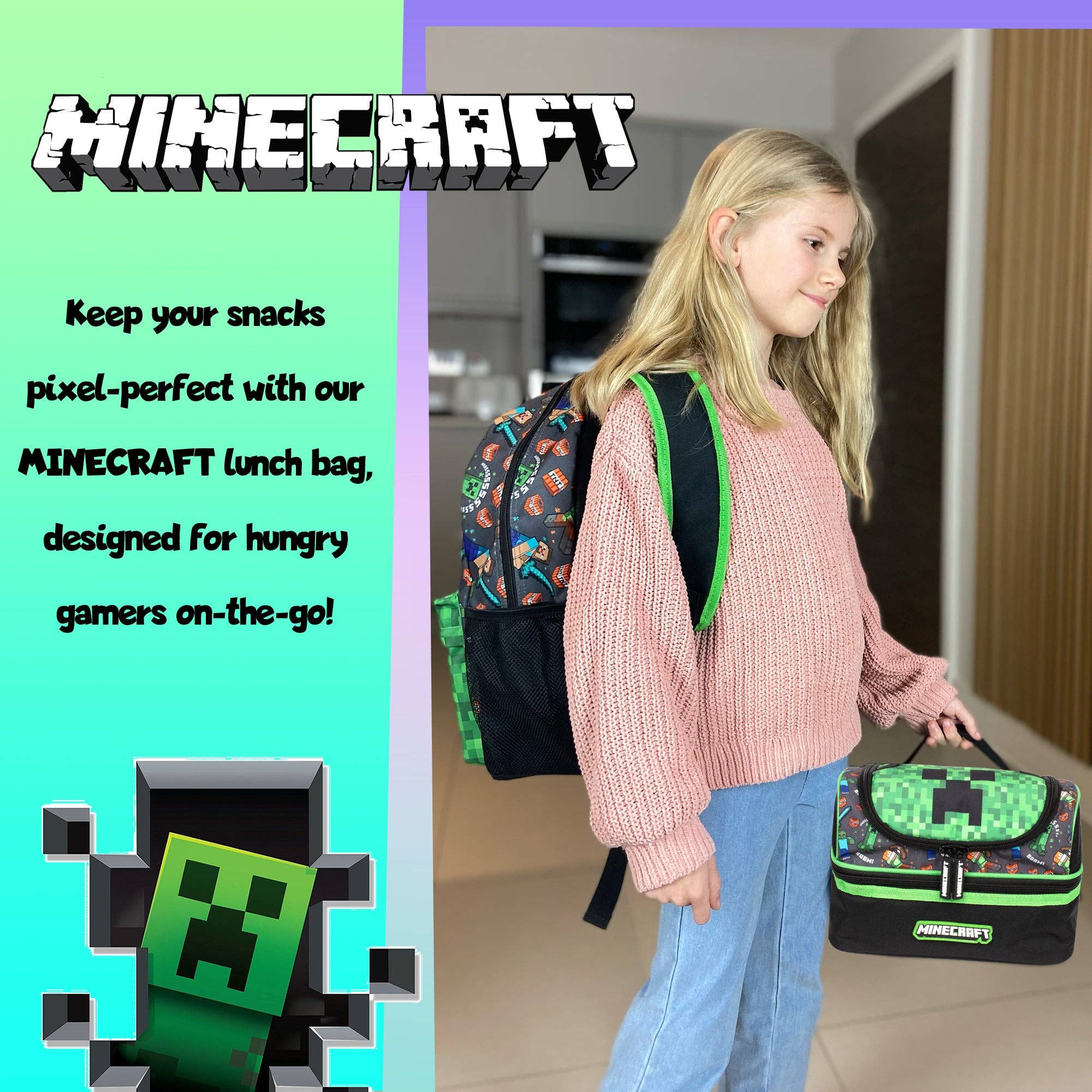 Fringoo Group Ltd - Wholesale Lunch Bag/Box - Kids - Minecraft Multi Lunch Bag6