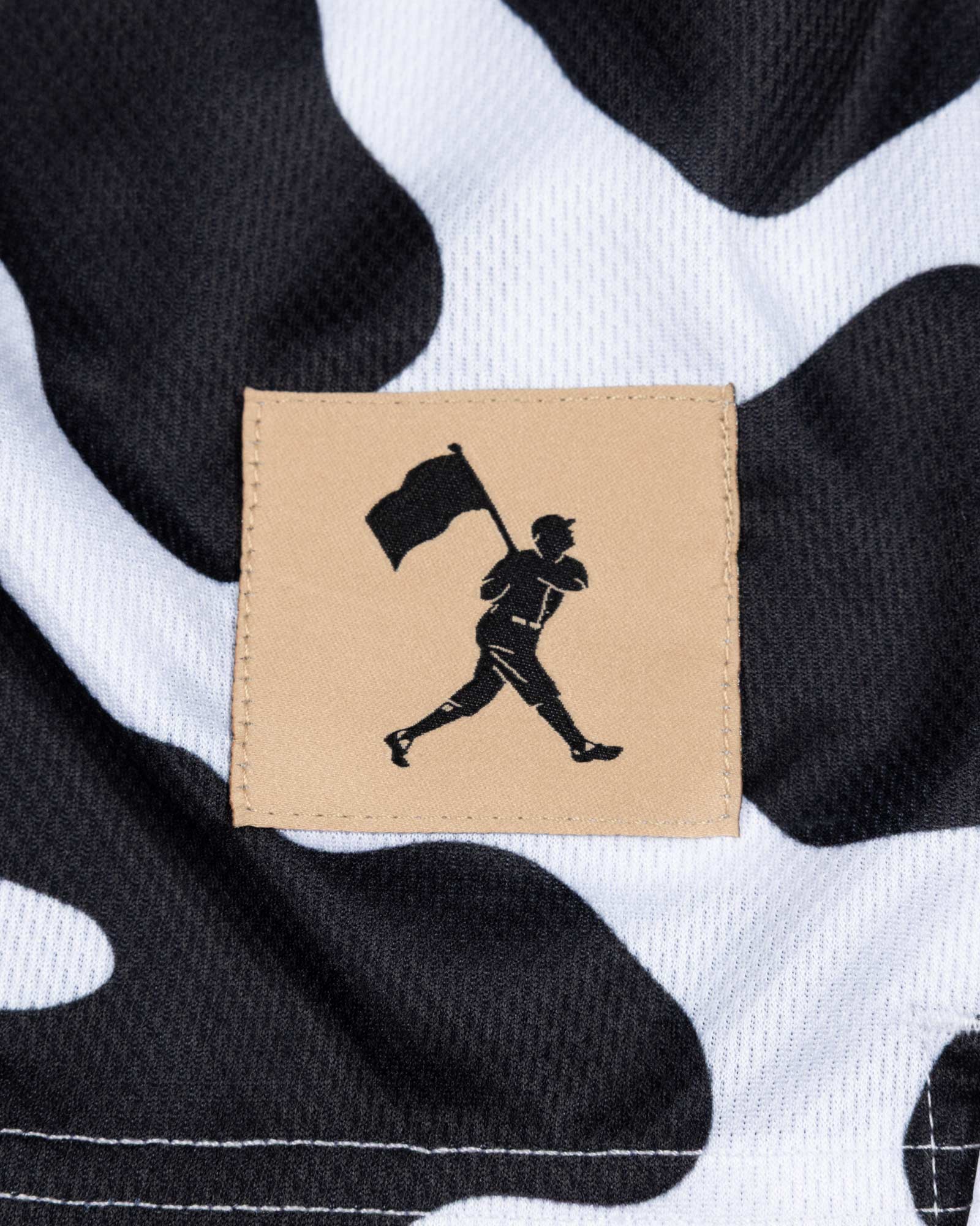 Baseballism - Wholesale Shorts - Men's - Moo Milk Cow Print Diamond Air Mesh Shorts - Black3