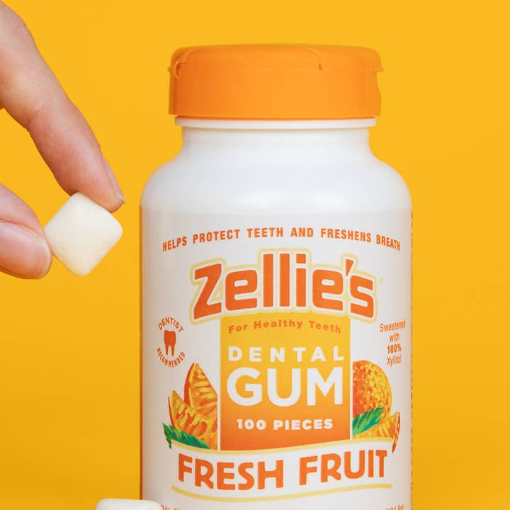 Zellie's - Wholesale Chewing Gum - Zellie's Xylitol Dental Gum - Fresh Fruit 100ct Jar4