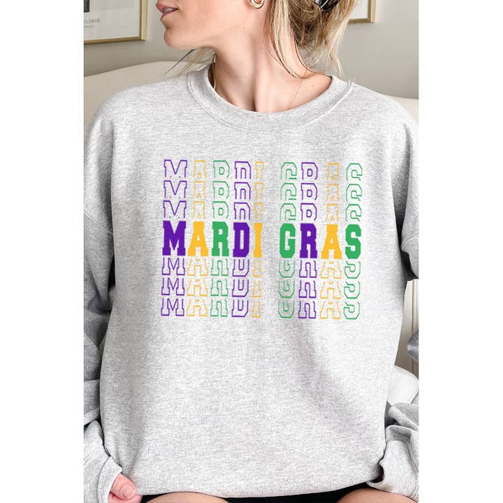 Mardi Gras Echo Graphic Sweatshirt for wholesale by Select Apparel