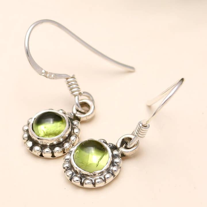 925 Sterling Silver Natural Peridot Dangle Earring for wholesale by AG 925 JEWELLERY