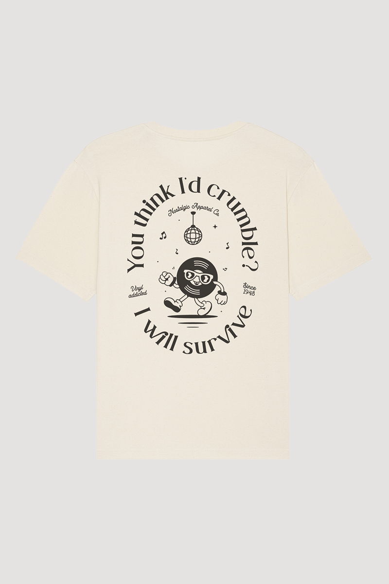 Nostalgic Apparel - Wholesale Screen Printed T-Shirt - Women's - I Will Survive | Natural Tee4