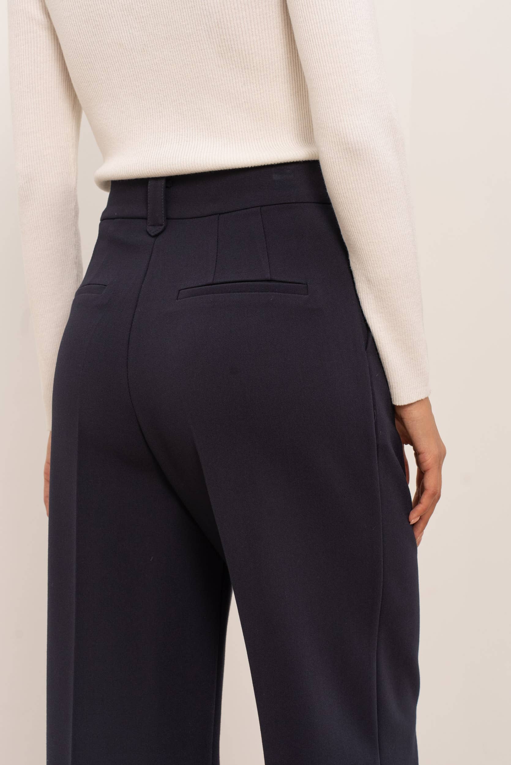 Attentif Paris - Vendita all'ingrosso Pantaloni eleganti - Donna - [Aura] Pantaloni ampi a vita alta con pinces9