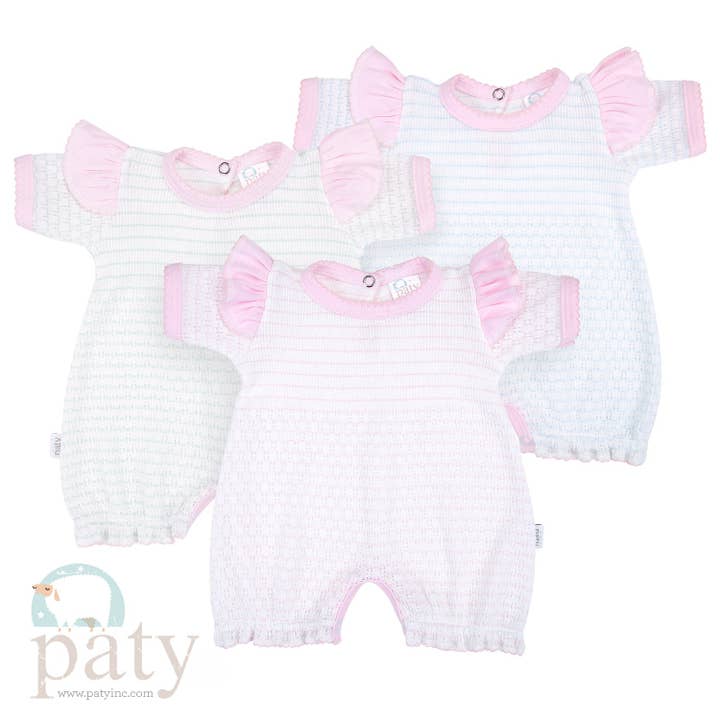 Paty - Wholesale Jumpsuit - Baby - Paty Knit, Angel Sleeve Bubble, Pima Trim #363ASJ