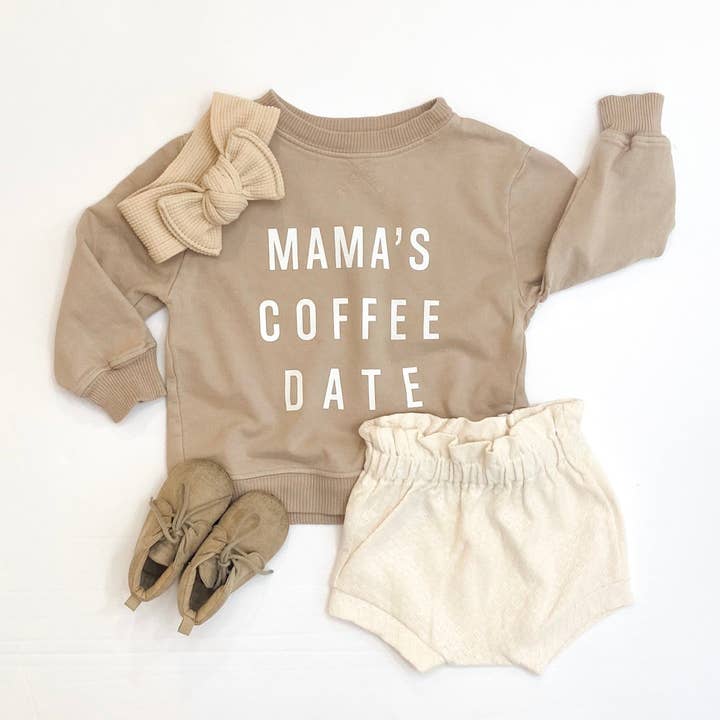 Camisola Essencial com Decote Redondo para Encontro de Café da Mama - Design Branco por atacado de Merce and Company