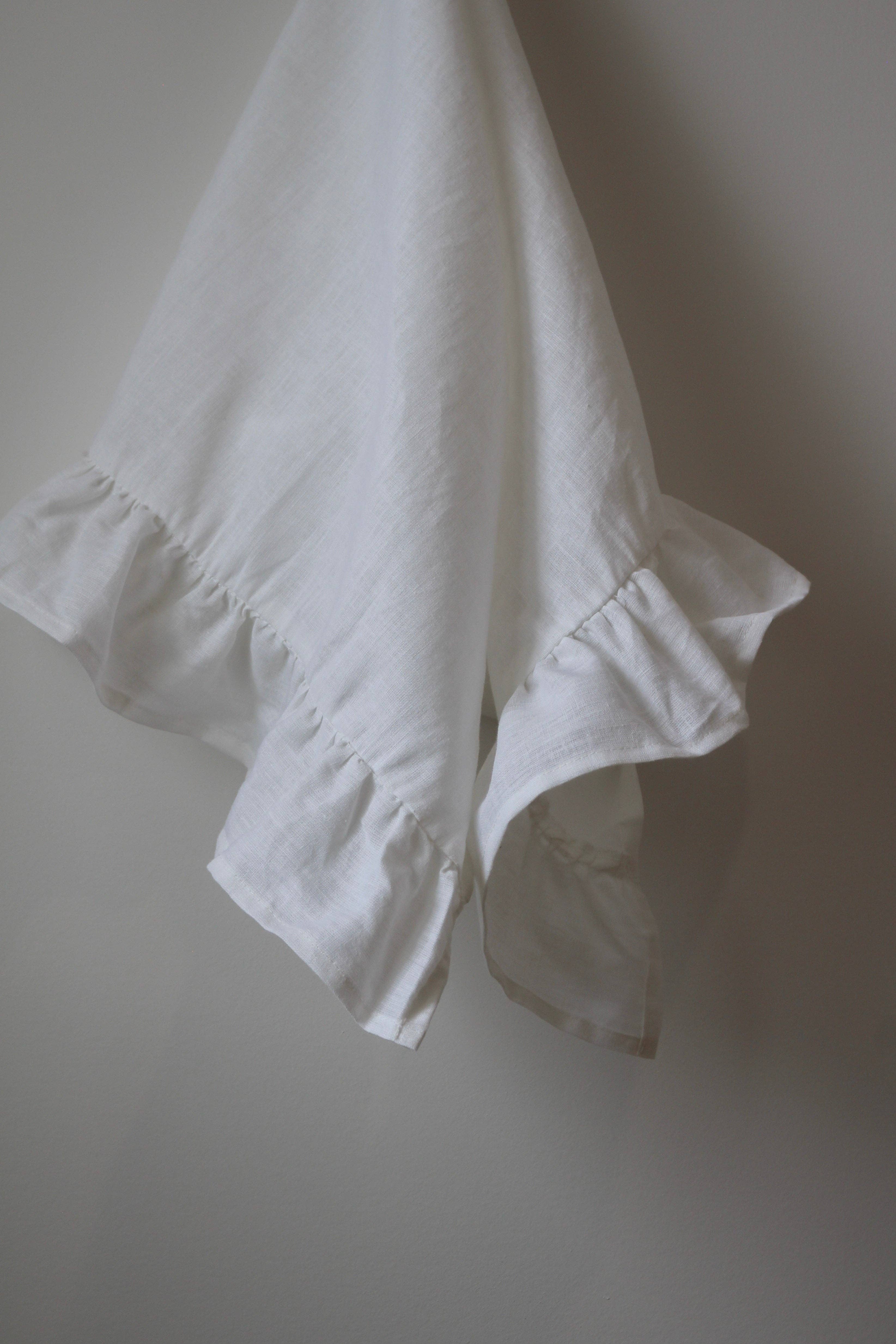 PJ Society - Wholesale Tea Towel - The Sadie Ruffle Tea Towel- White2