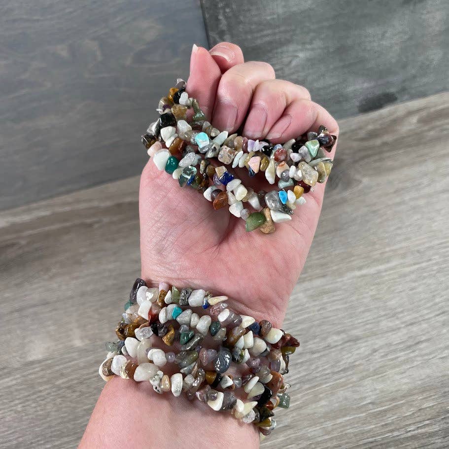 Keystone Crystals - Wholesale Beaded Bracelet - Multi-Stone Gemstone Chip Bracelets –  Wholesale Crystals7