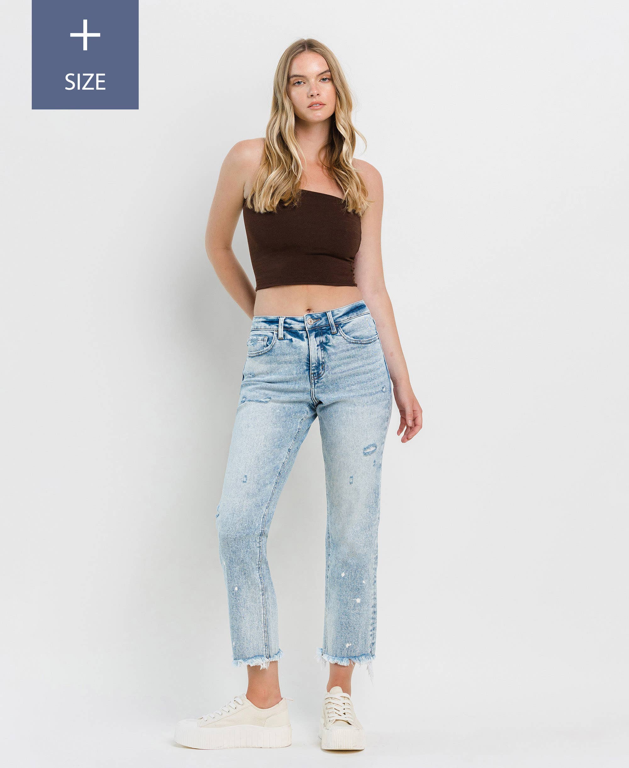 ENTDECKE MICH GERADE JEANS MIT HOHEM BUND ZUR BAUCHKONTROLLE IN ÜBERGRÖSSE LV1295-P für den Großhandel auf Faire3