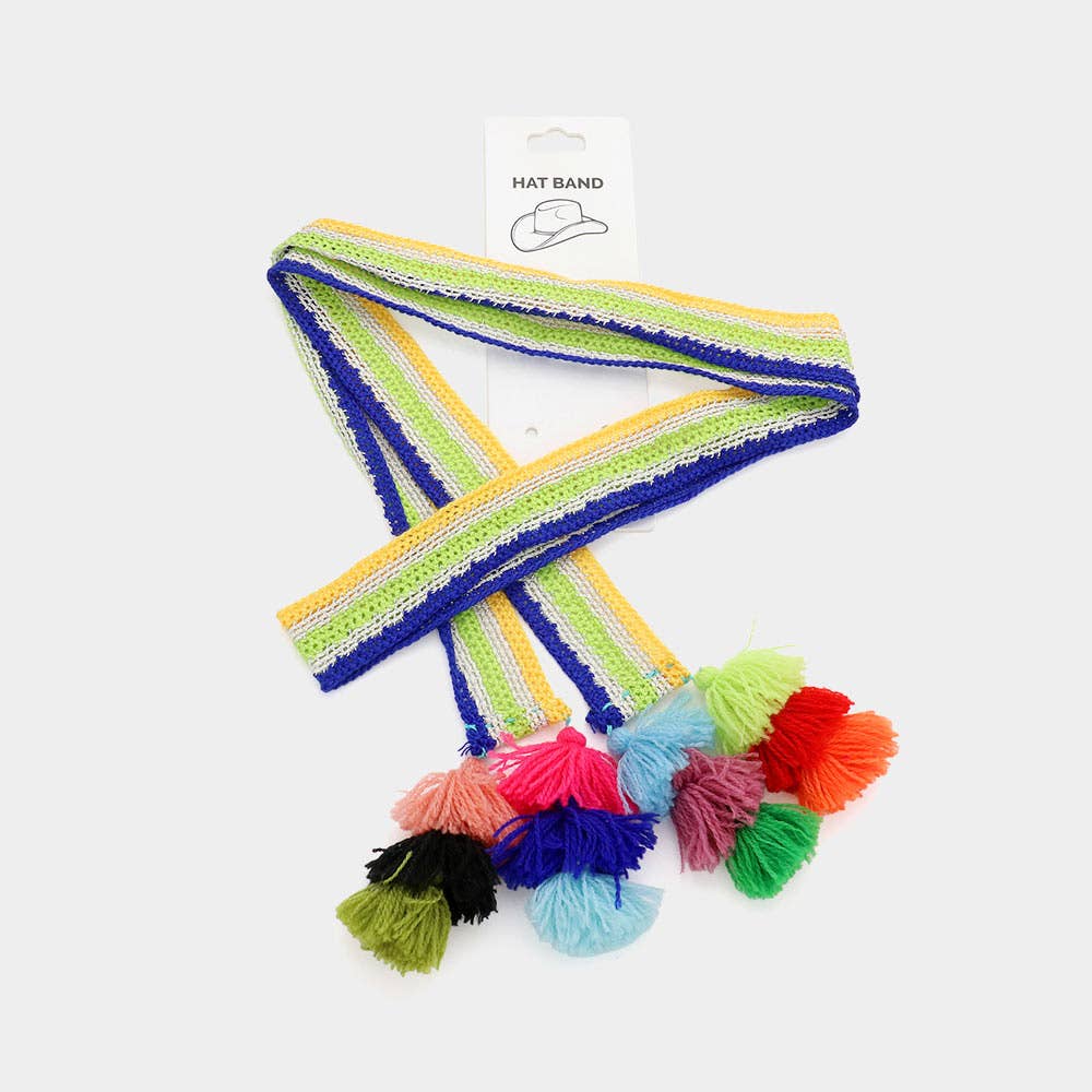 Sensibling Corp. – wholesale Hat accessory – Women's – Striped Crochet Tassel Tip Hat Band8