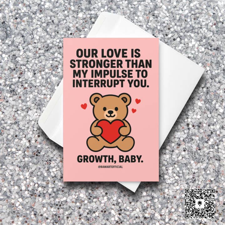 Carte de Saint-Valentin Ours Amusant • Carte d'Anniversaire de Relation TDAH pour la vente par Hot Mess Paper Co.