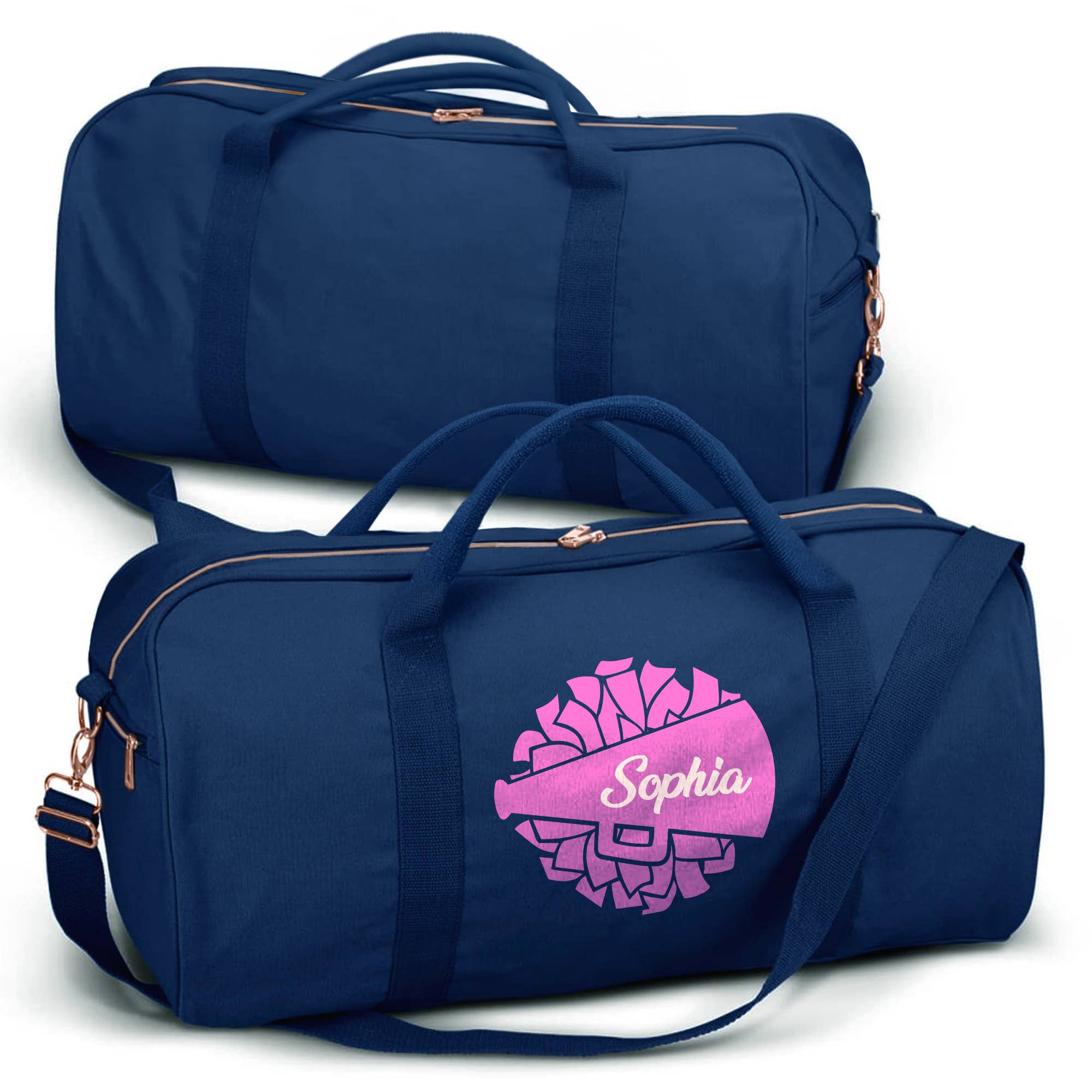 Gradzo - Wholesale Weekender Bag - Women's - Personalized Cheer Duffle Bag – Custom Travel Tote, Navy0