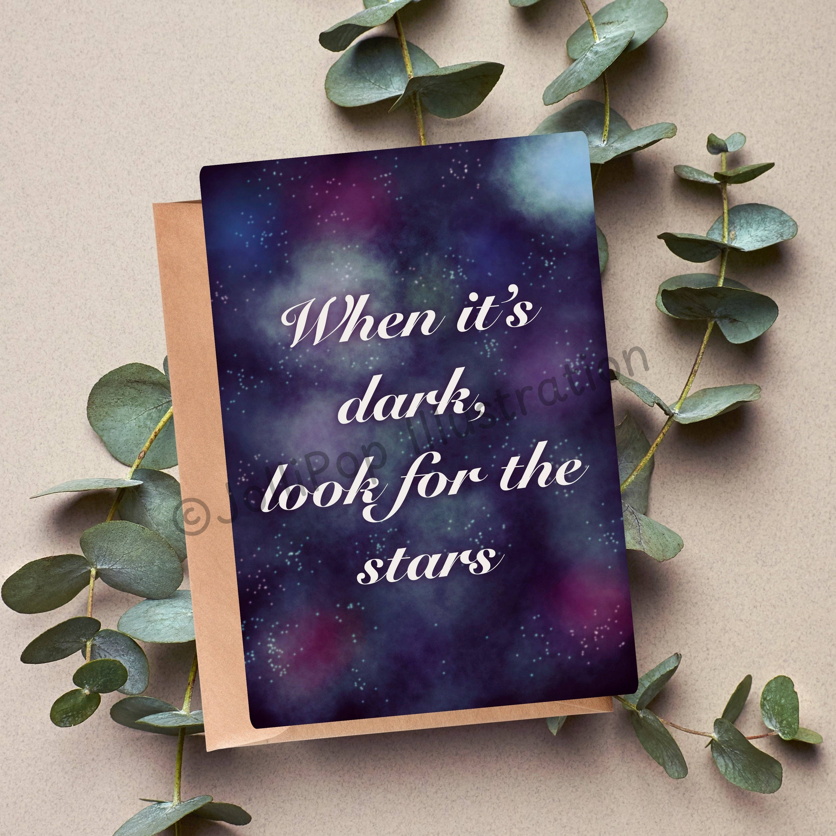 JolliPop Illustration – Großhandel Grußkarten für den Alltag – Zitate - Grußkarte "Schau nach den Sternen"0