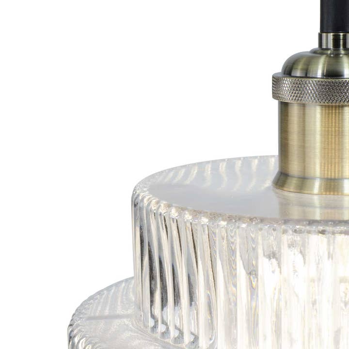 C-Création - Wholesale Chandelier/Hanging Light - Clear ribbed glass pendant Challe GM3