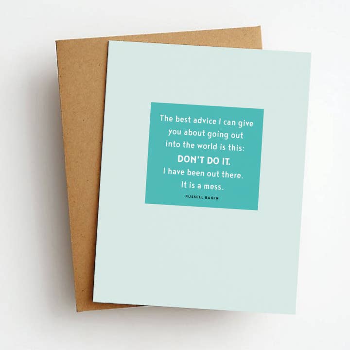 Don't Do It Graduation Greeting Card for wholesale by Skel & Co