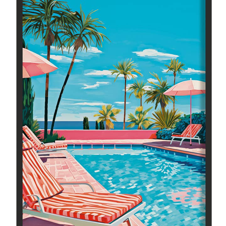 Hop i poolen | Vægkunst | Indrammet tryk for engroshandel hos Feel Good Supplies