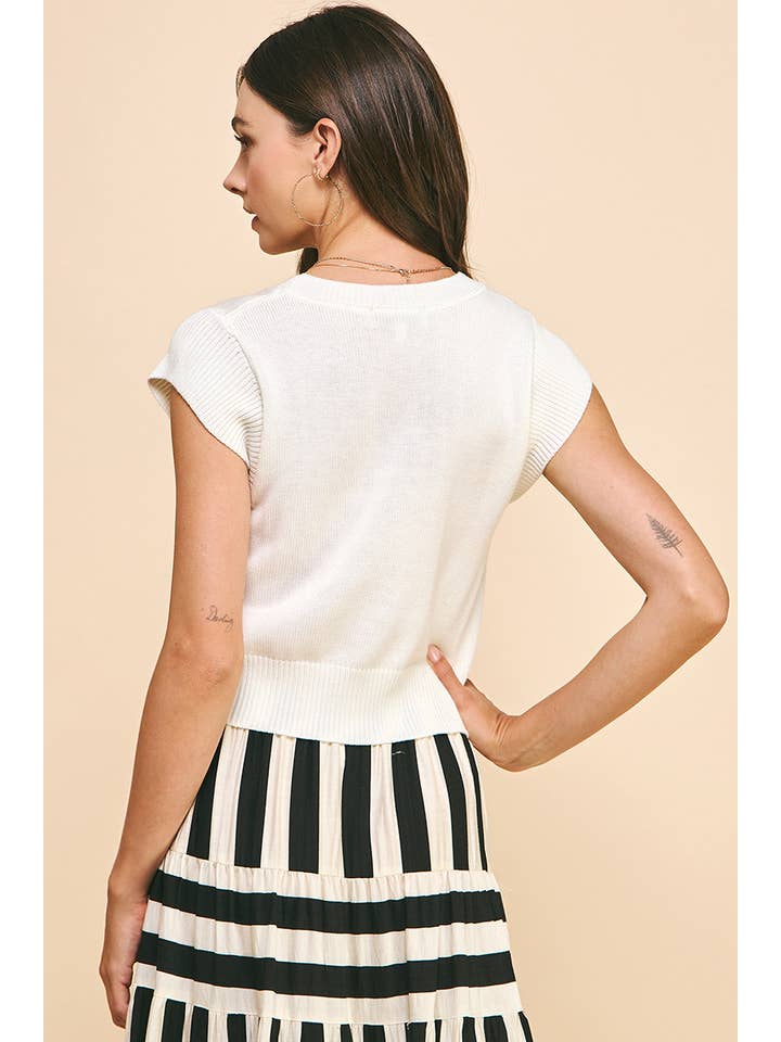 PINCH - Wholesale Knit Top - Women's - CAP SLEEVES KNIT TOP - 5425WT8