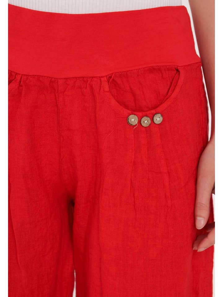la maison des fibres naturelles - Wholesale Pants - Women's - 100% LINEN cropped pants 66491