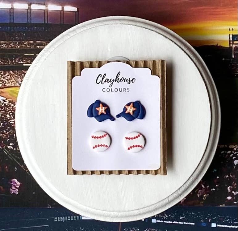 Clayhouse Colours – wholesale Dangle earrings – Astros Baseball Earrings 3