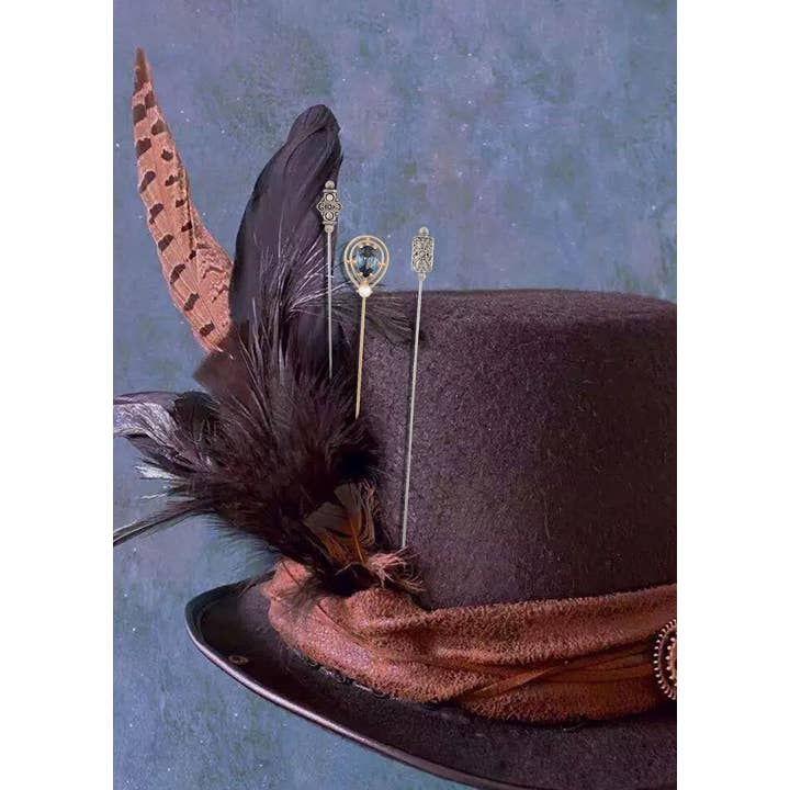 AK Brand - Wholesale Hat Accessory - Women's - Antique Vintage Hat Pin Classic Long Handle Geometric Hatpin14