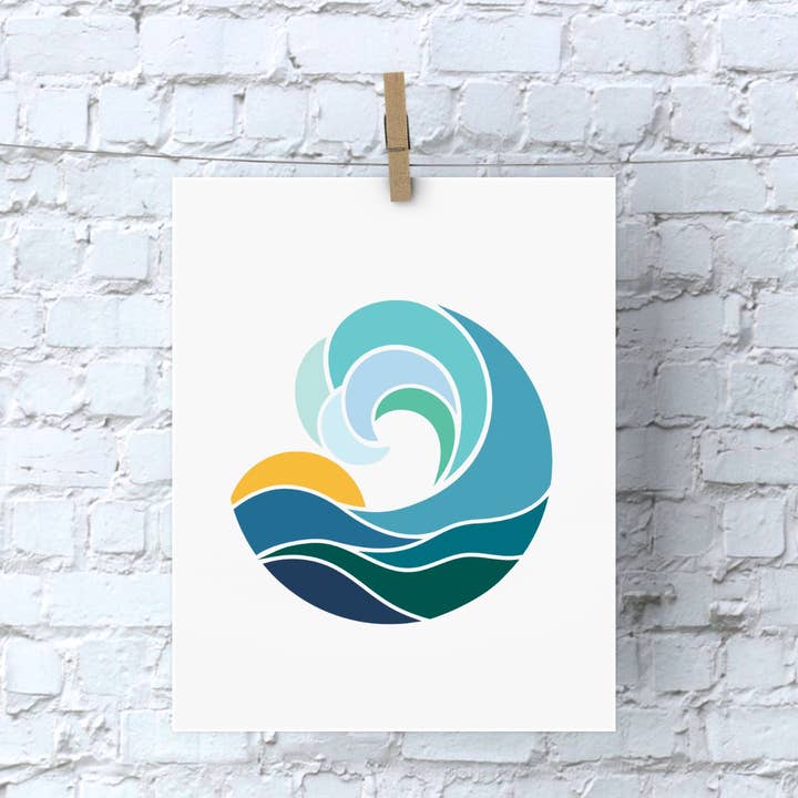 Blue Waves 8x10 Print for wholesale by Coco the Inspirationist