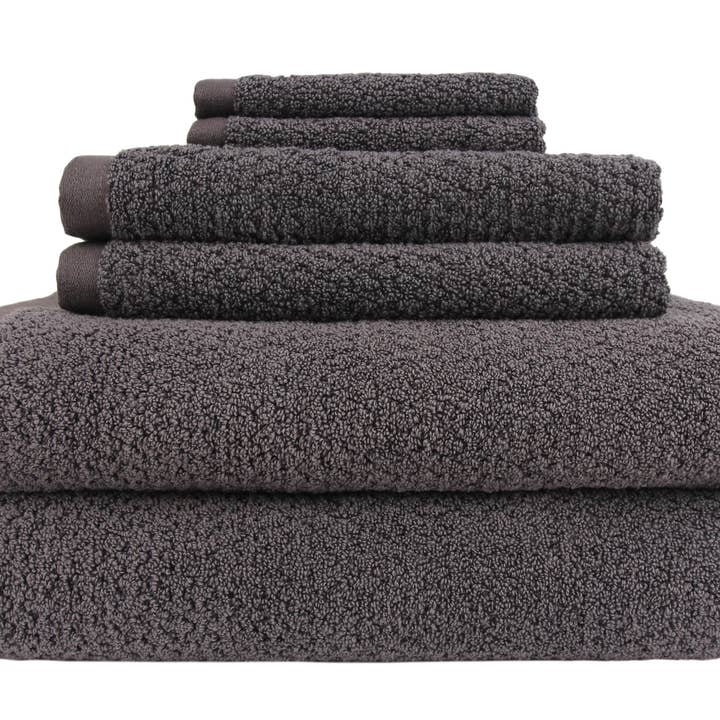 Diamond Jacquard Towels 6 Piece Bath Towel Set, Charcoal for wholesale by Everplush