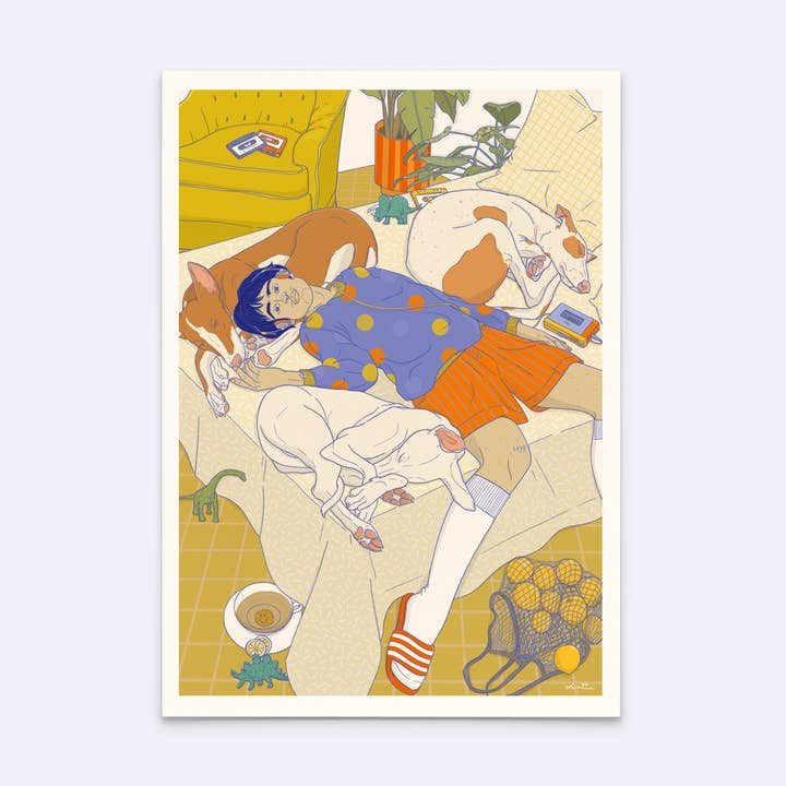Postcard "resting is productive" for wholesale by minttu illustrations