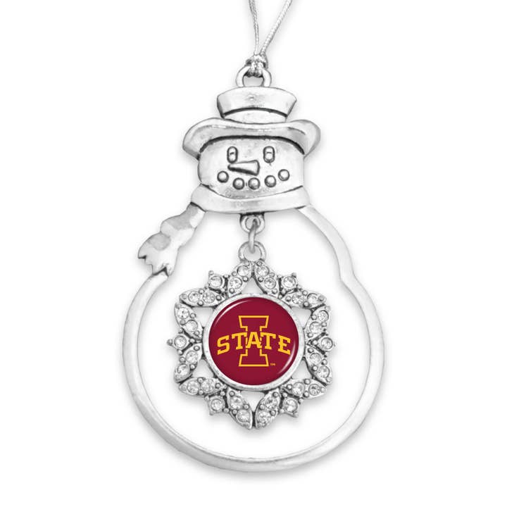 From The Heart - Wholesale Ornament - Iowa State Cyclones Charm Snowman Ornament