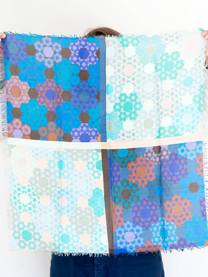 Winter on the Coast EPP - Silk Bandana Scarf for wholesale by Made Wherever I Am