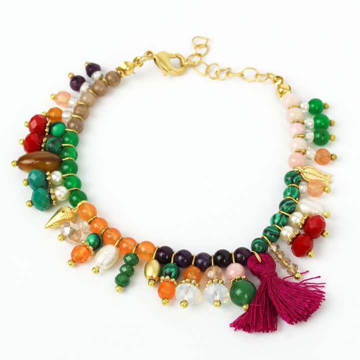 My Doris - Wholesale Charm/Dangle Bracelet - MULTI-BEADED CHARM & TASSEL BRACELET