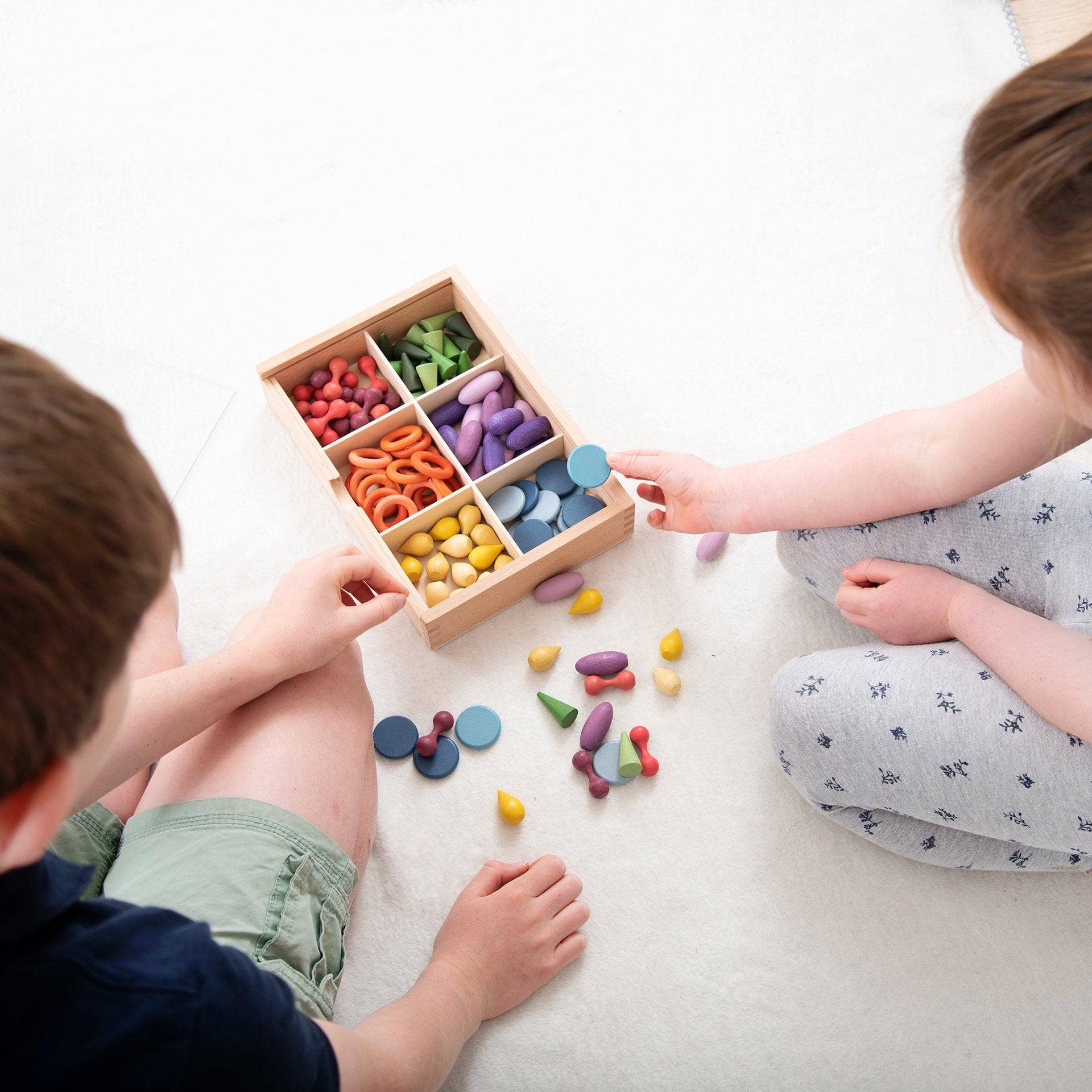 Commotion (Europe) BV - Vendita all'ingrosso Giocattolo in legno - Bambini - Set di Tesori in Legno con Vassoio di Ordinamento - Pk1091