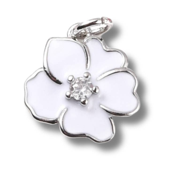 Love, Paige Designs - Wholesale Individual Charm/Pendant - Flower Colored Silver Charm