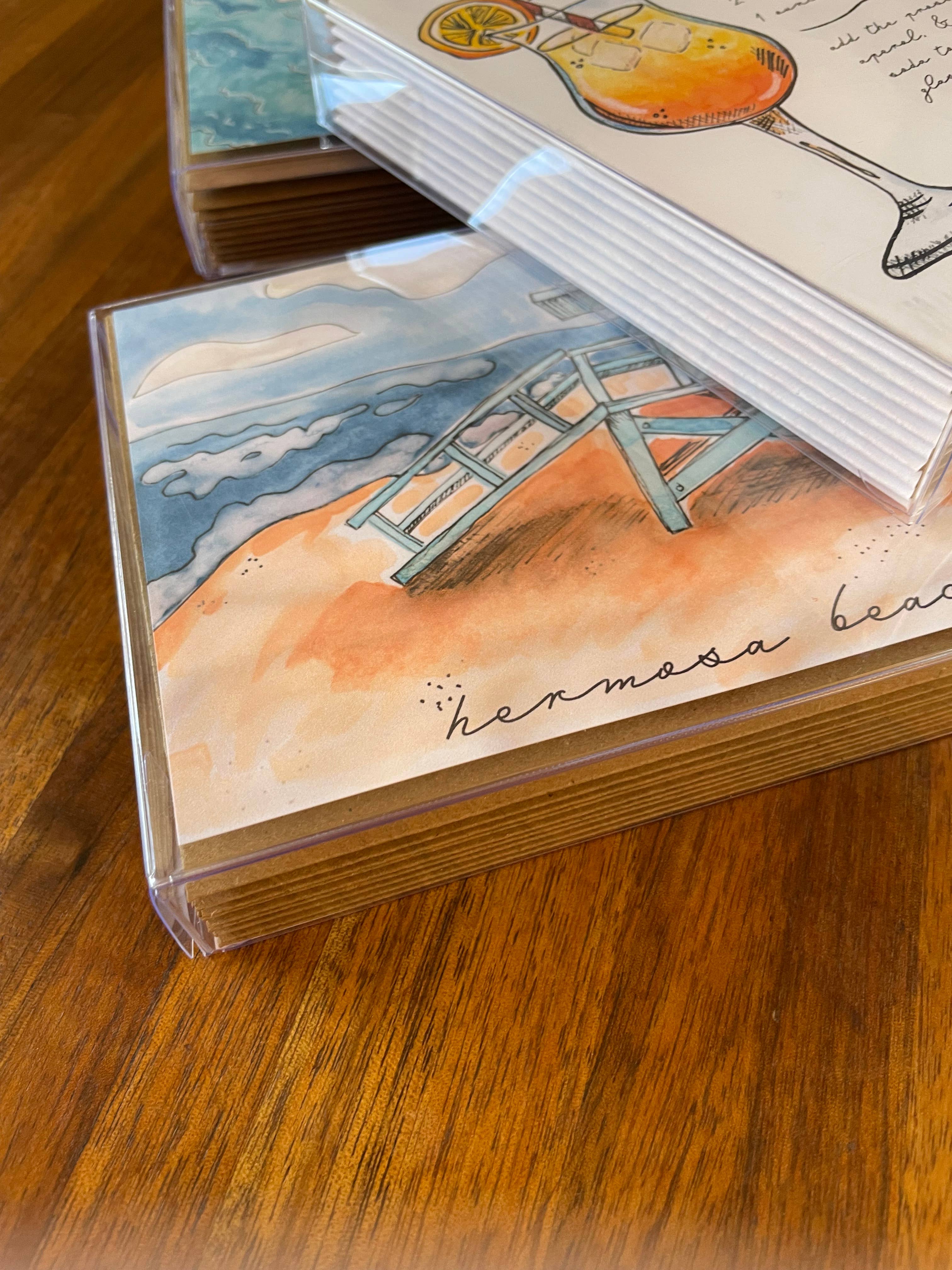 Kerry Quinn's Kitsch - Wholesale Everyday Greeting Card - Ocean Pier Card - aerial, beach, chalk art, aquarium5