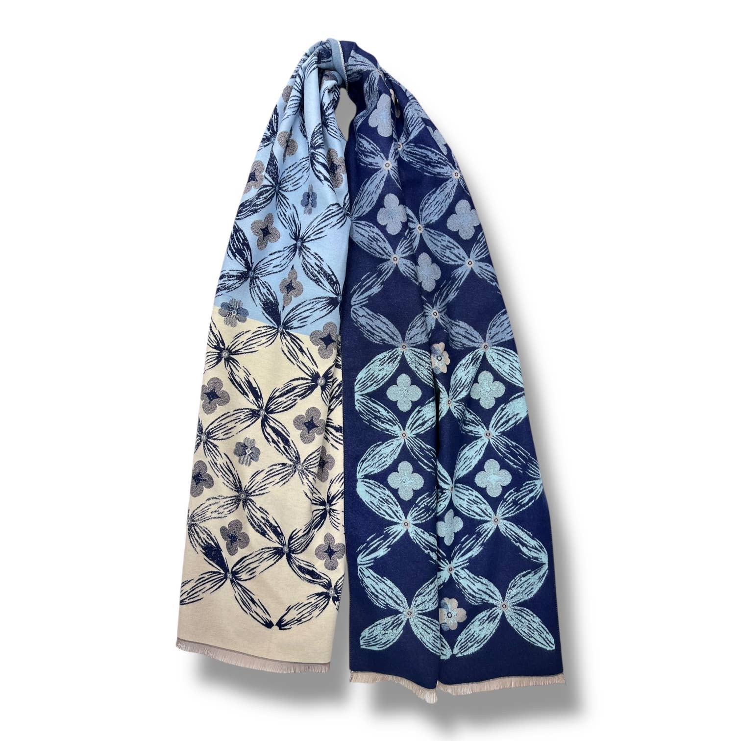 London Scarves - Vendita all'ingrosso Sciarpa - Donna - Sciarpa in misto cashmere a motivo geometrico0