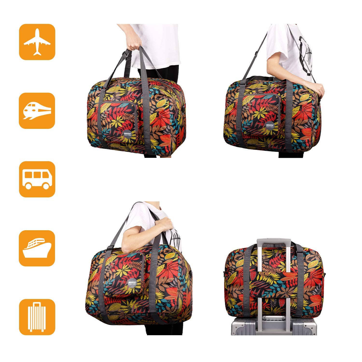 wandf - Wholesale Weekender Bag - Unisex - 40L Travel Duffel Bag Nylon Carry on Weekender Overnight30