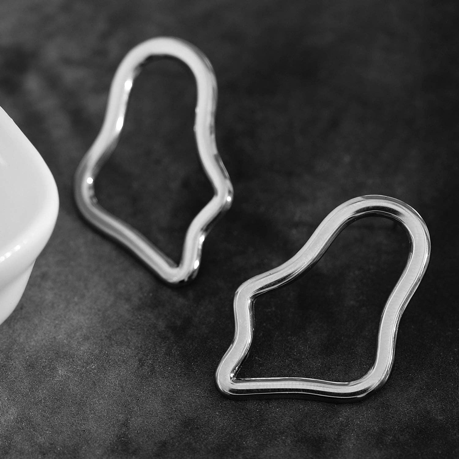 HACKNEY NINE - Wholesale  - MARTINA Irregular Shaped Hoop Earrings in Silver5
