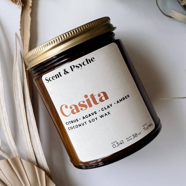 Scent & Psyche - Wholesale Jar/Filled Candle - Casita Wood Wick Coconut/Soy Scented Candle - 7oz 0